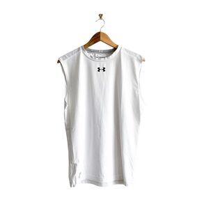 Under Armour Mens Compression HeatGear Tank Top White Size 2XL